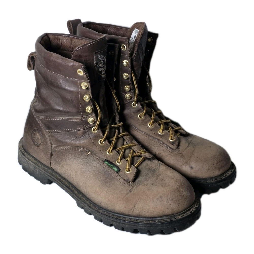 GEORGIA BOOT Men's Sz 13M Logger ASTM G8044 EH Brown Waterproof Boots 8"